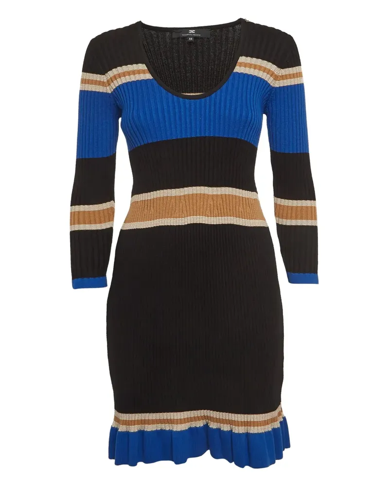 Elisabetta Franchi Pre-owned geripptes Minikleid - Schwarz Schwarz