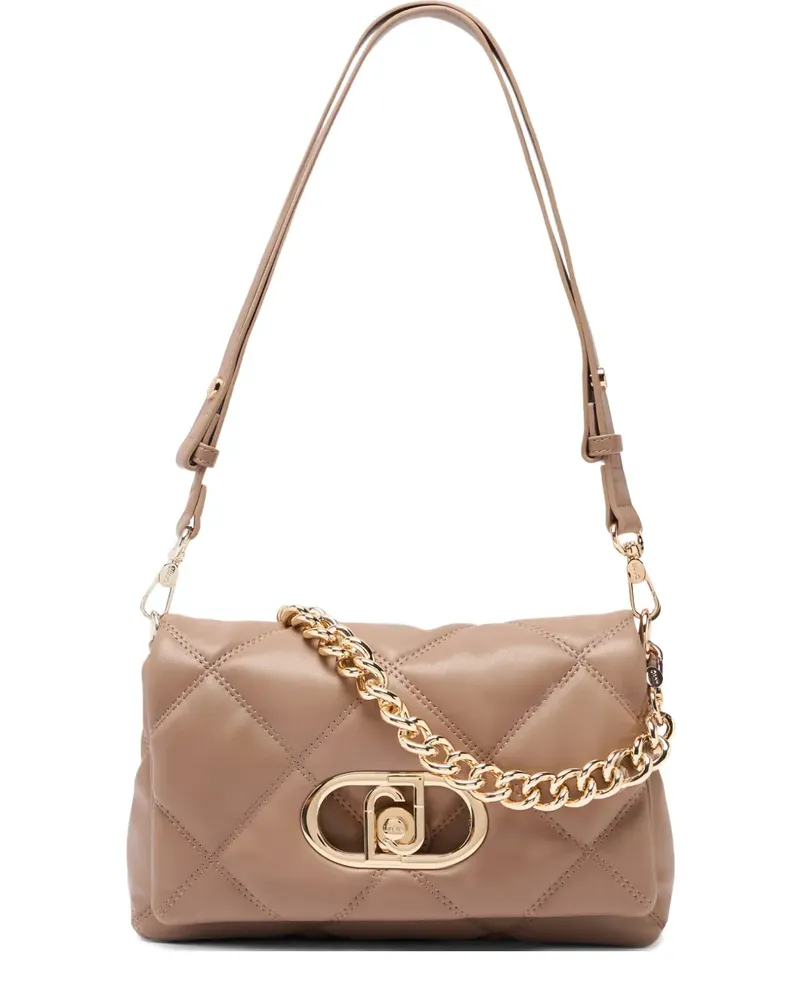 Liu Jo LaPuffy quilted metal logo shoulder bag - Nude Nude
