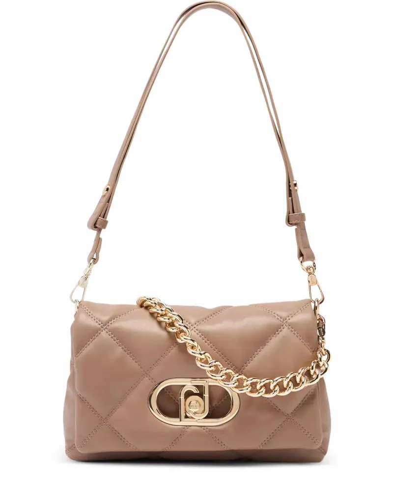 Liu Jo LaPuffy quilted metal logo shoulder bag - Nude Nude