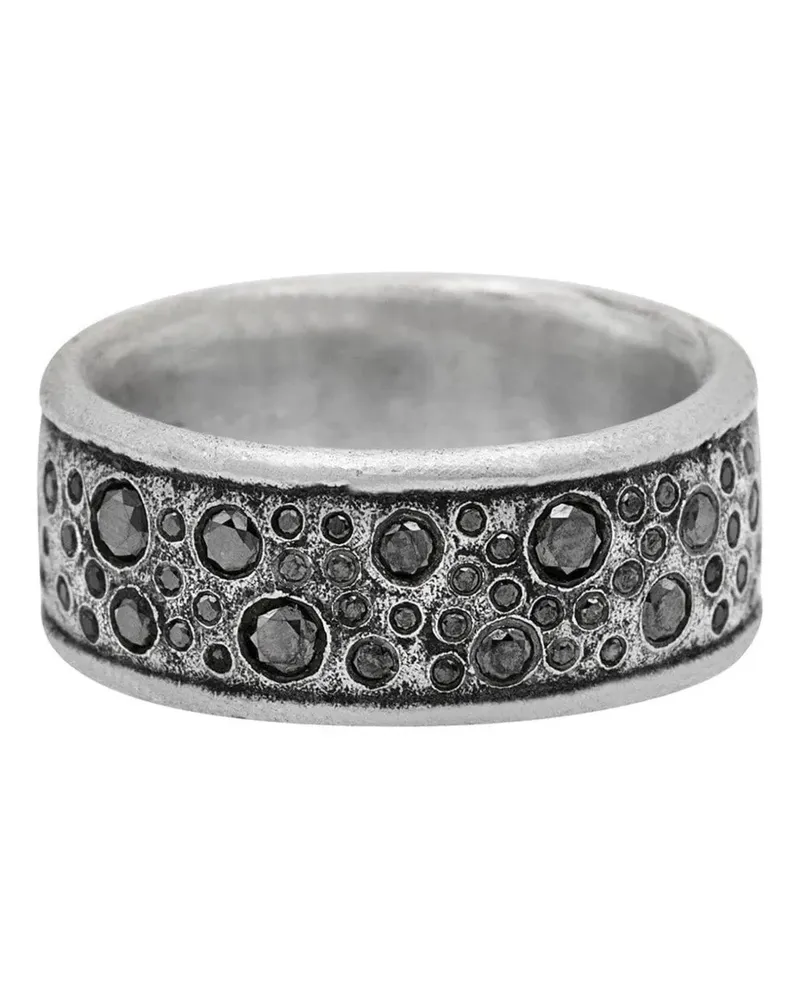 John Varvatos Stardust Ring mit schwarzen Diamanten - Silber Silber