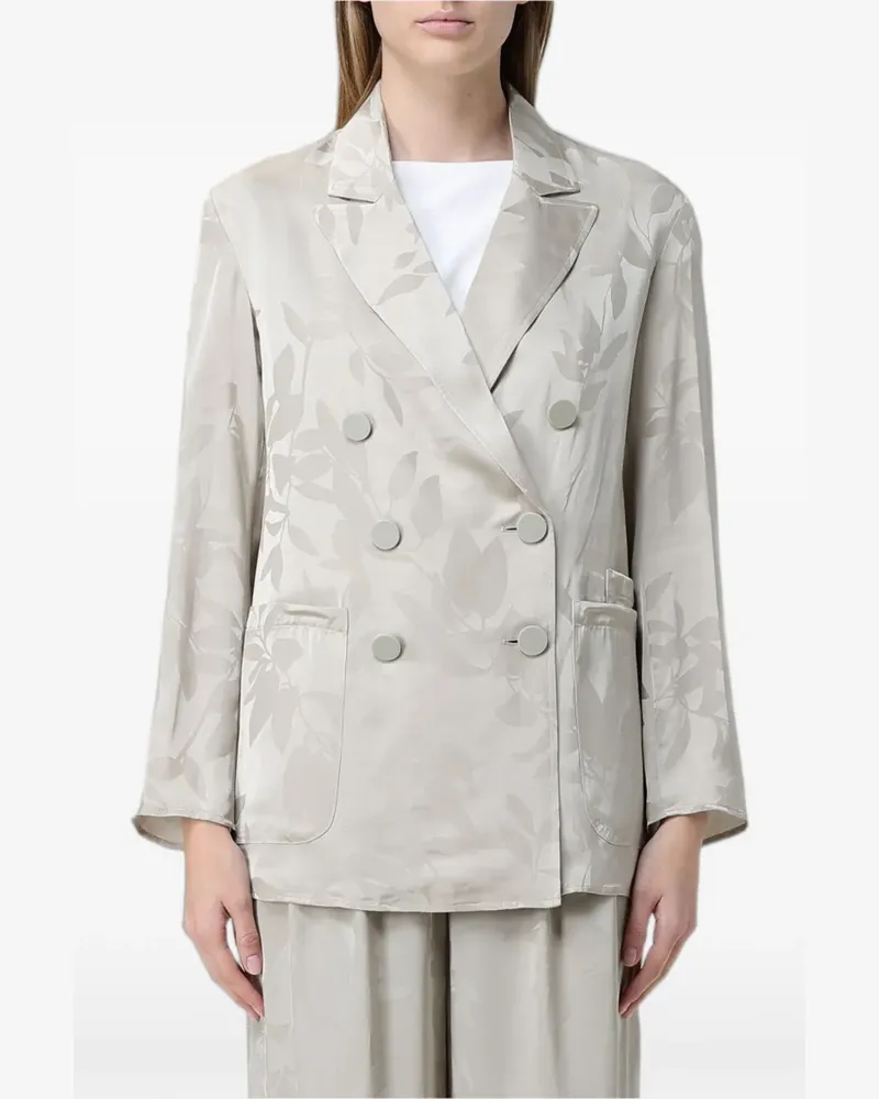 Armani Exchange double-breasted flower-pattern blazer - Nude Nude