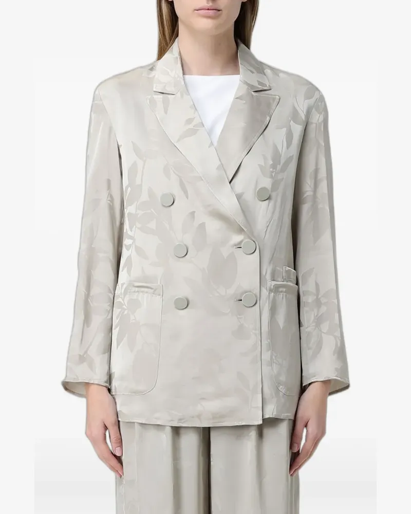 Armani Exchange double-breasted flower-pattern blazer - Nude Nude
