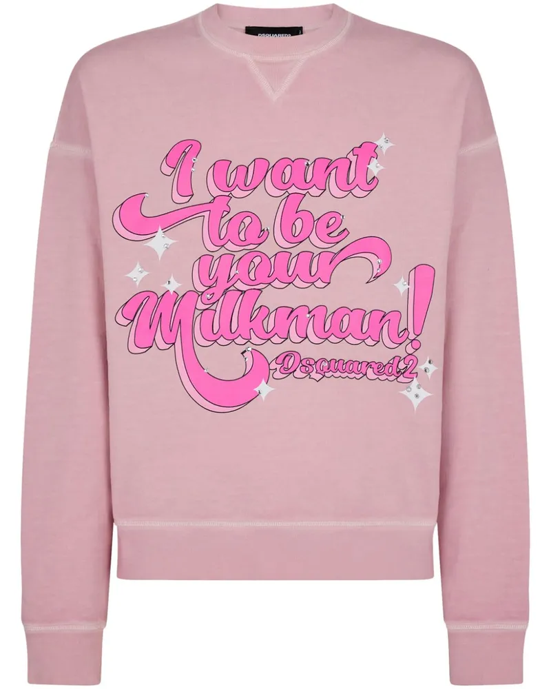 Dsquared2 Sweatshirt mit Slogan-Print - Rosa Rosa