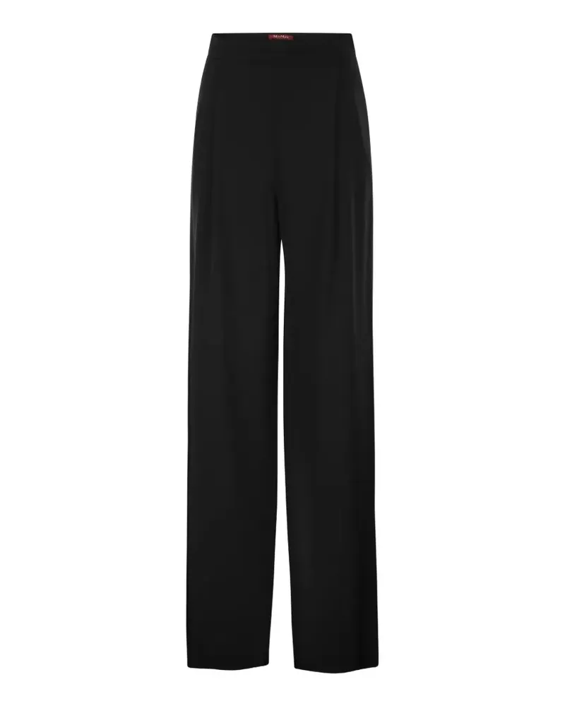 Max Mara crêpe-textured palazzo pants - Schwarz Schwarz