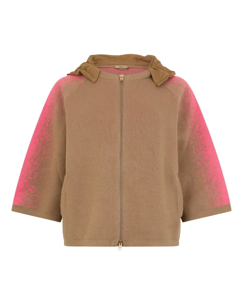 Herno hooded zip-fastening cardigan - Nude Nude