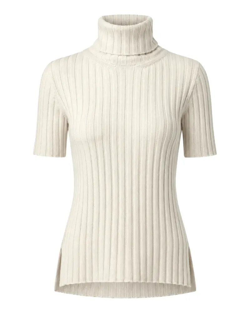 Liviana Conti Gerippter Rollkragenpullover - Weiß Weiß