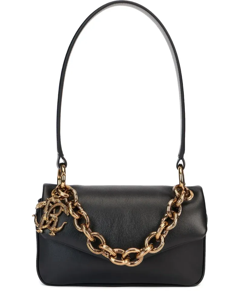 Roberto Cavalli Schultertasche mit Kettenanhänger - Schwarz Schwarz