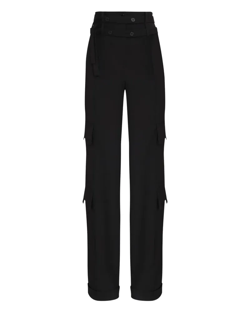 Gloria Coelho Cargohose mit Gürtel - Schwarz Schwarz