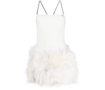 Fujiko Minikleid mit Federn - Weiß