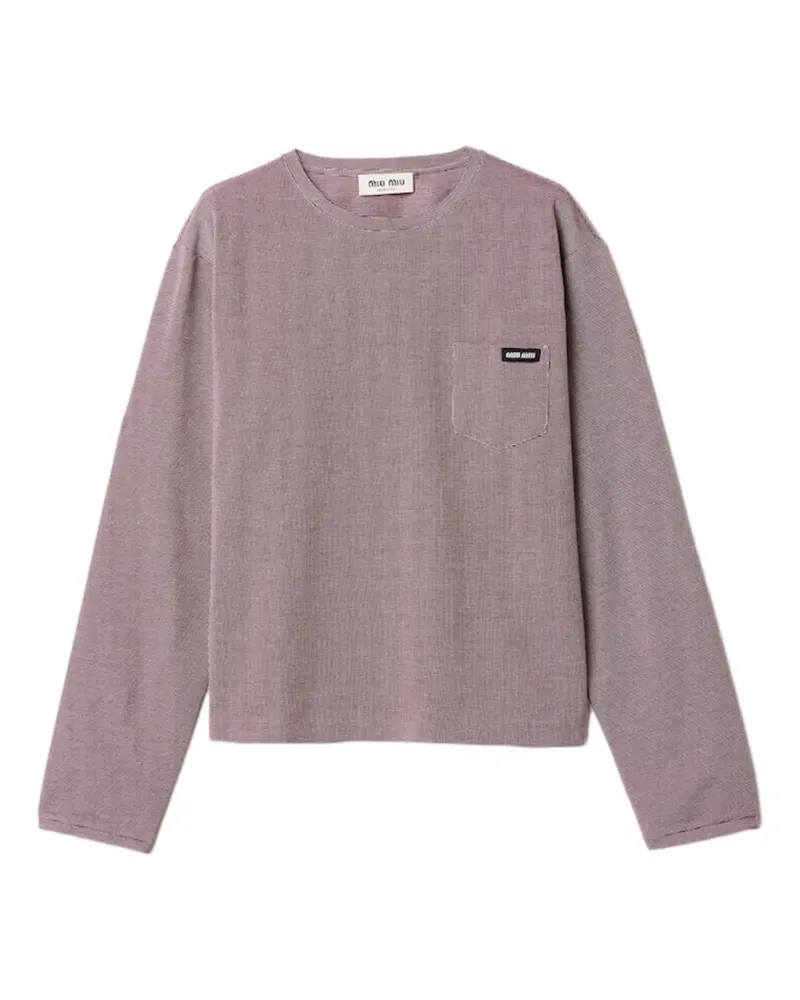 Miu Miu T-Shirt aus Jacquard-Jersey - Rosa Rosa