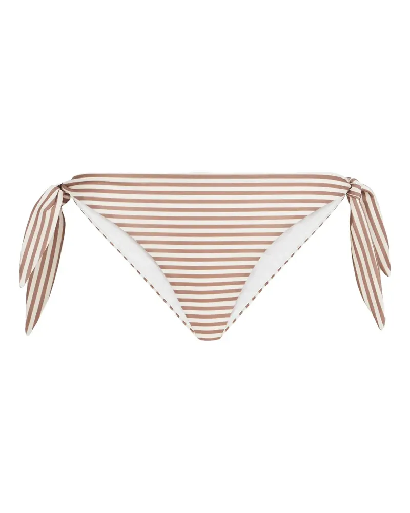 Brunello Cucinelli Gestreifte Bikinihose aus Techno-Jersey - Nude Nude