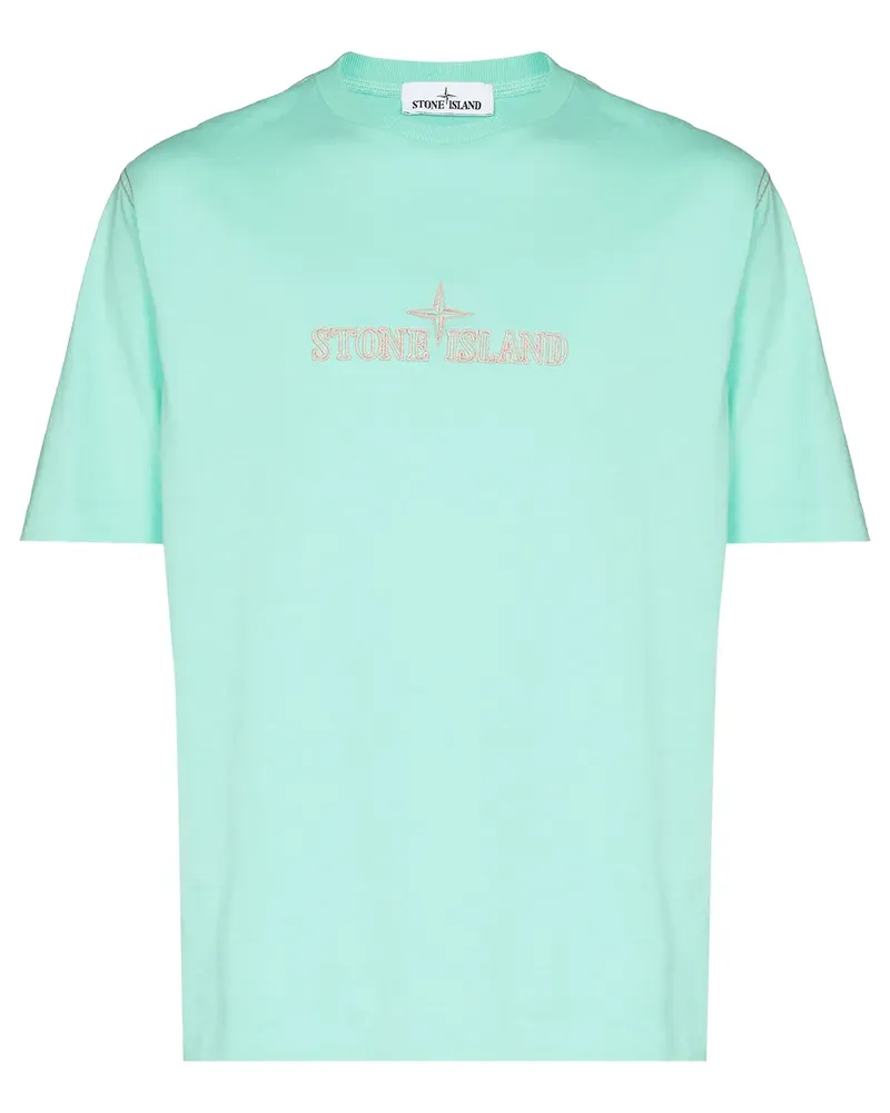 Stone Island T-Shirt mit Logo-Print - Grün Grün