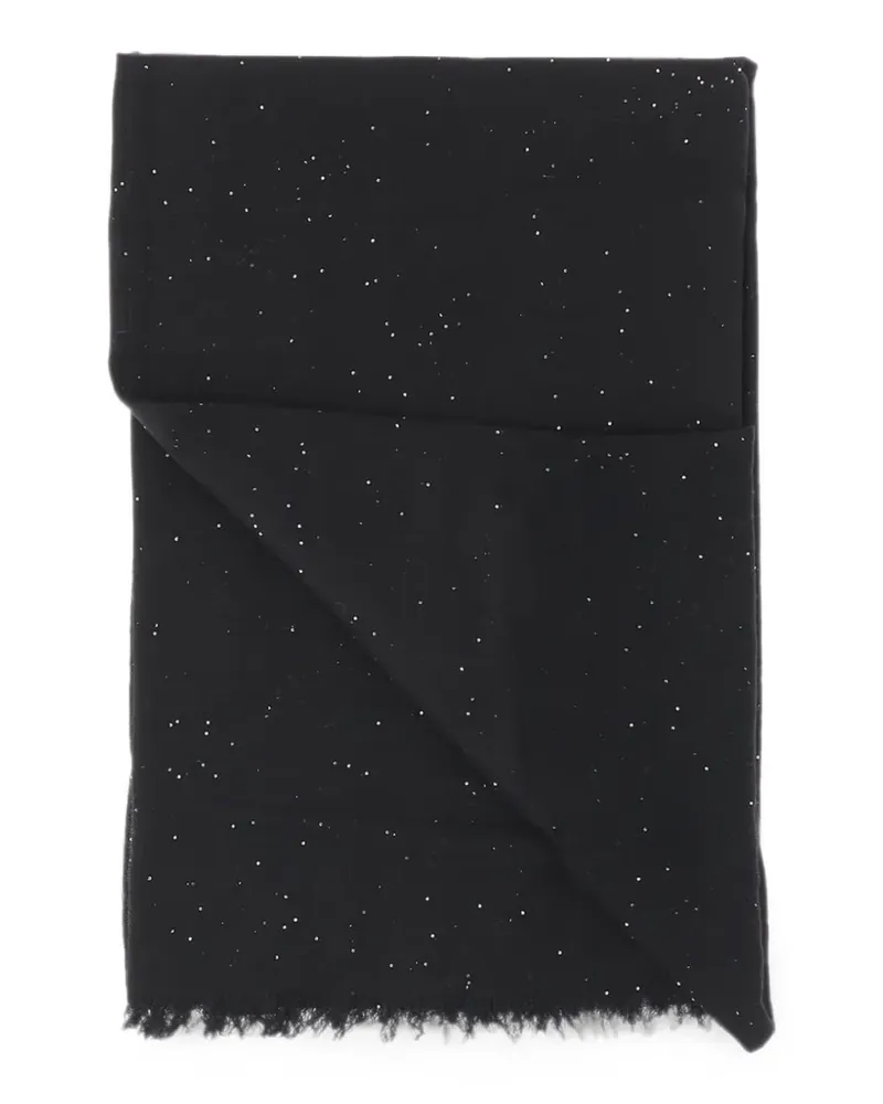 Faliero Sarti sequin-embellished fringed scarf - Schwarz Schwarz