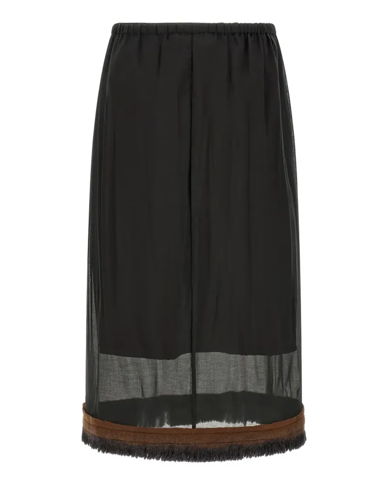 TELA Ophelia Midirock im Layering-Look - Schwarz Schwarz