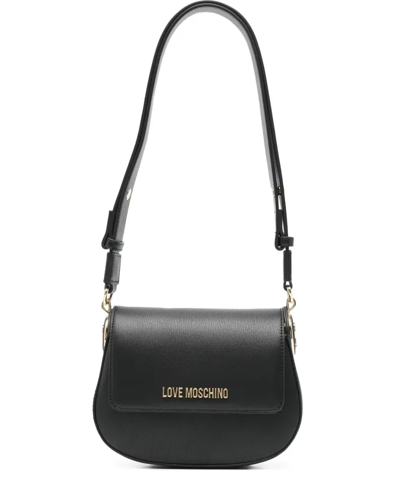 Moschino Umhängetasche mit Logo-Schild - Schwarz Schwarz