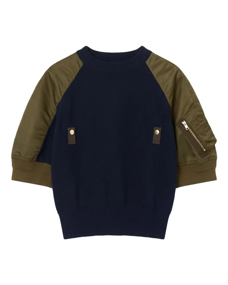 Sacai Pullover mit Nyloneinsätzen - Blau Blau