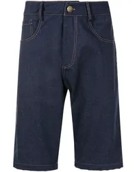 Amir Slama Jeans-Shorts mit Logo-Patch Blau