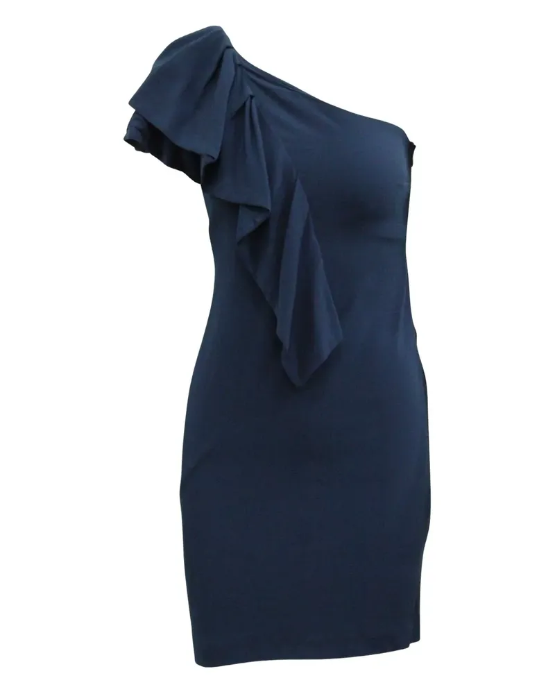 Maje one-shoulder ruffle midi dress - Blau Blau