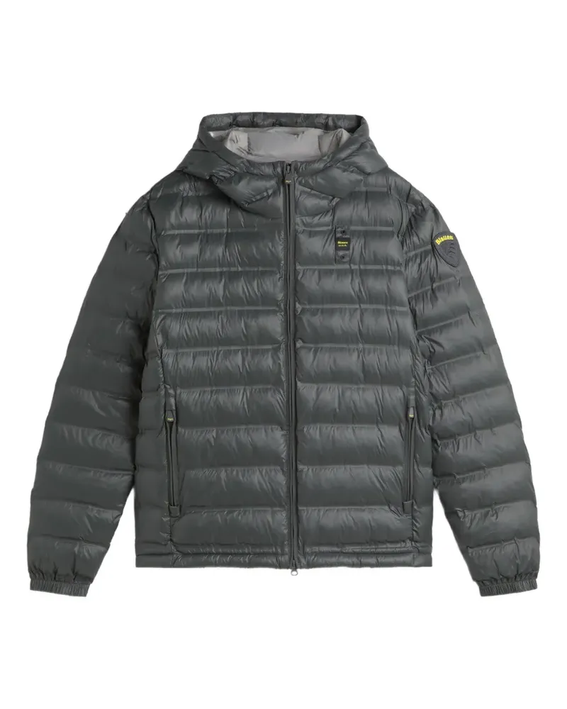 Blauer Gesteppte Jacke - Grau Grau