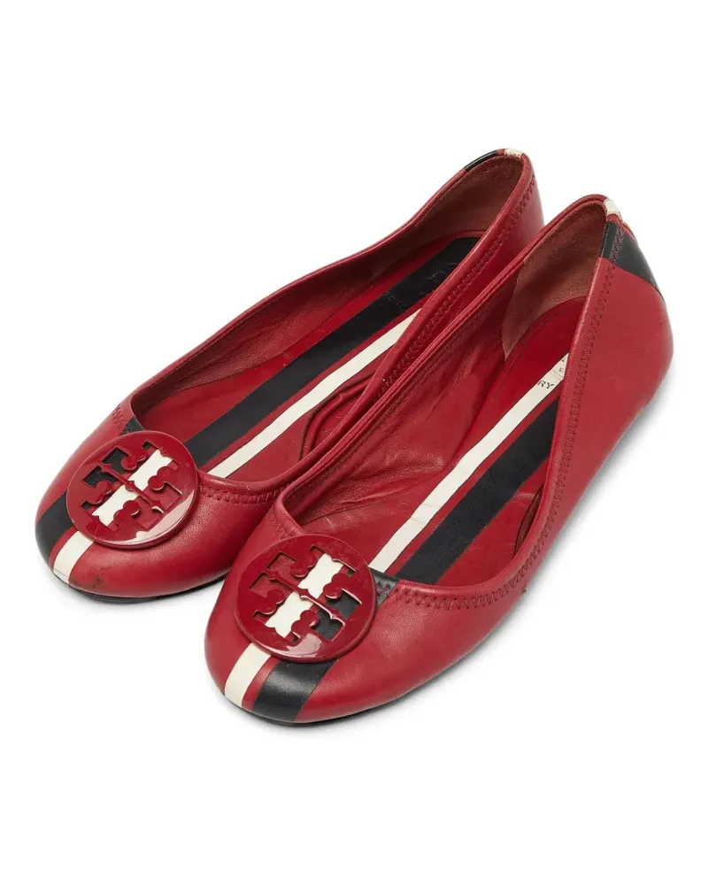 Tory Burch logo-plaque ballet flats - Rot Rot