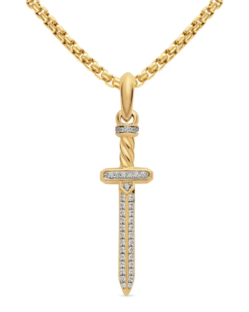 David Yurman Schwert-Amulett mit Diamanten - Gold Gold