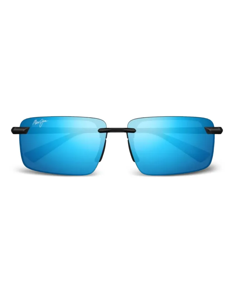 Maui Jim Eckige Laulima Sonnenbrille - Schwarz Schwarz