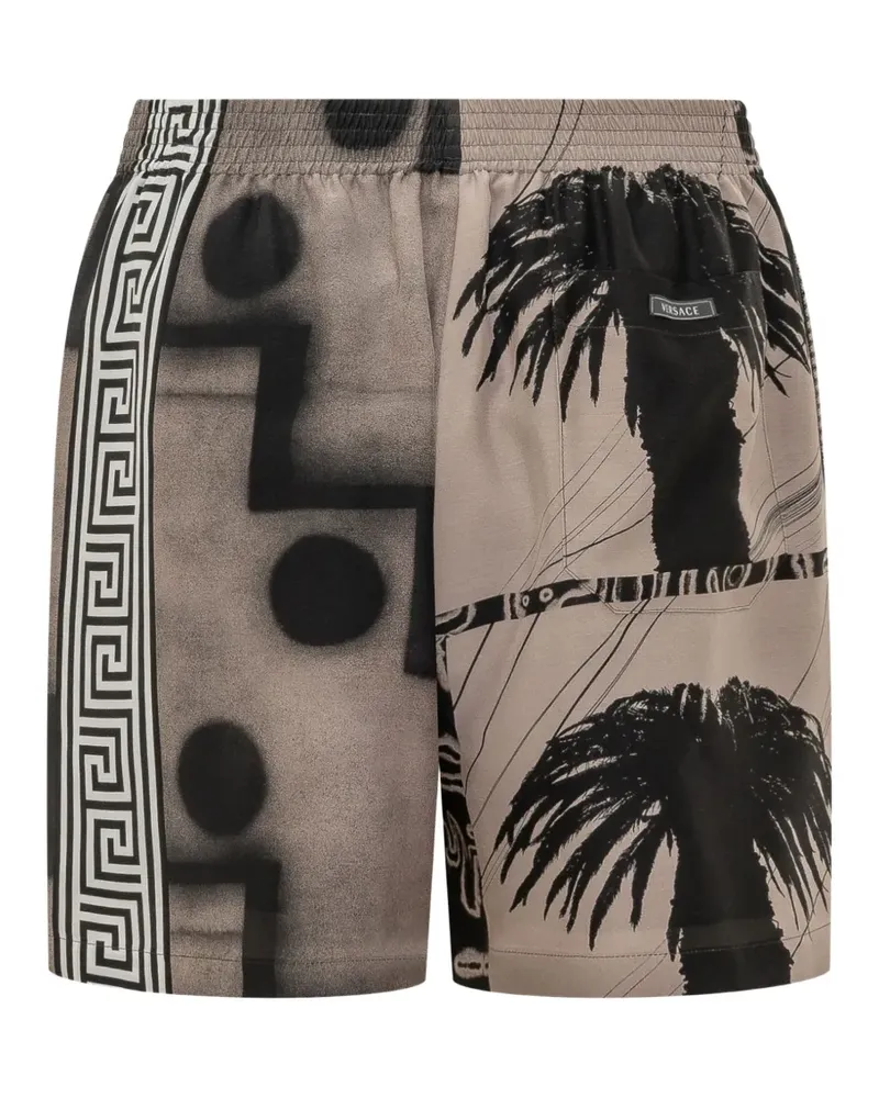 Versace Sunset Palms Shorts mit Greca-Print - Nude Nude