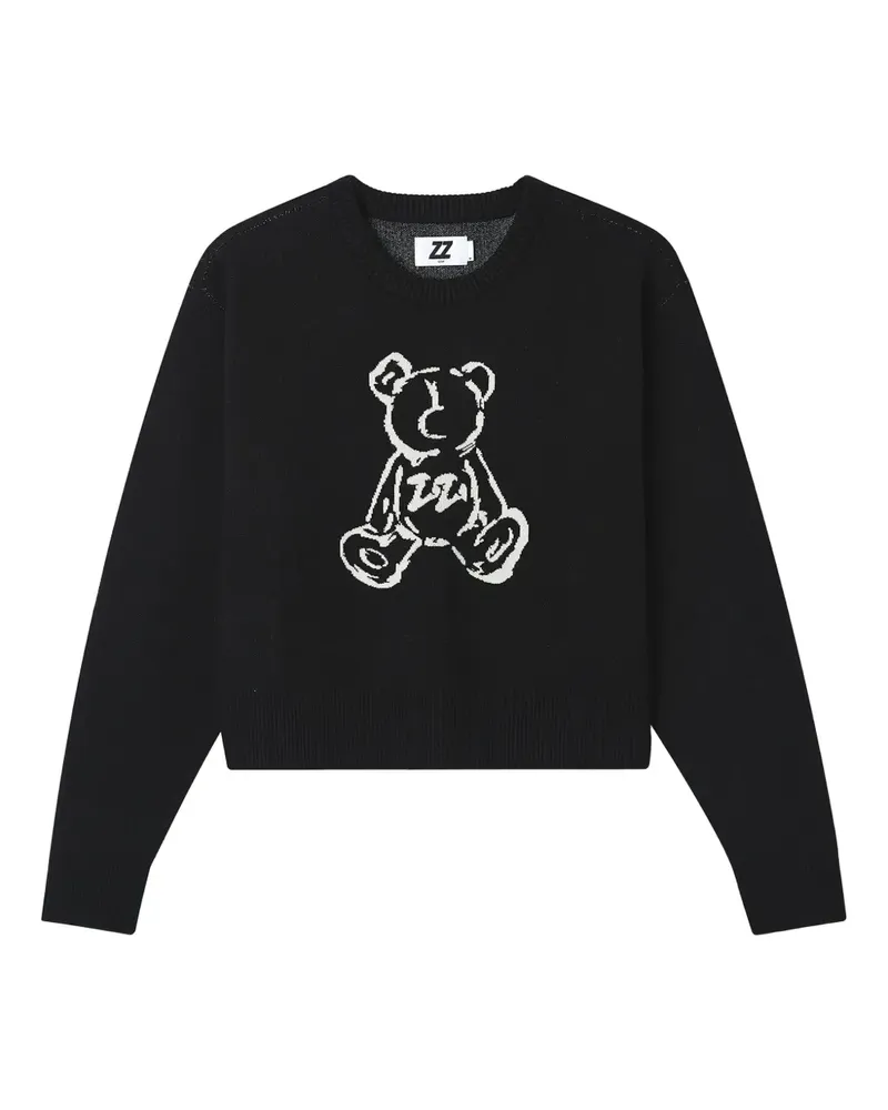 Izzue Pullover mit Teddy - Schwarz Schwarz