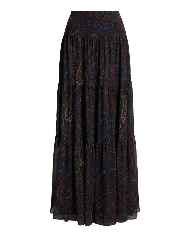 Ralph Lauren Gestufter Pauldina Maxirock - Blau Blau
