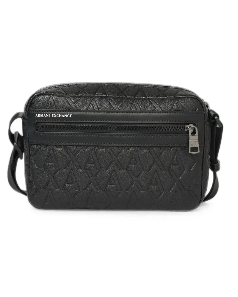 Armani Exchange Kuriertasche mit Logo-Prägung - Schwarz Schwarz