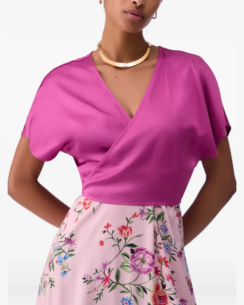 Liu Jo satin wrap-cut top - Rosa Rosa