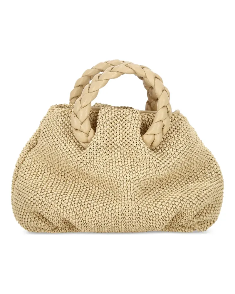 HEREU medium BomBon braided-handle woven tote bag - Nude Nude