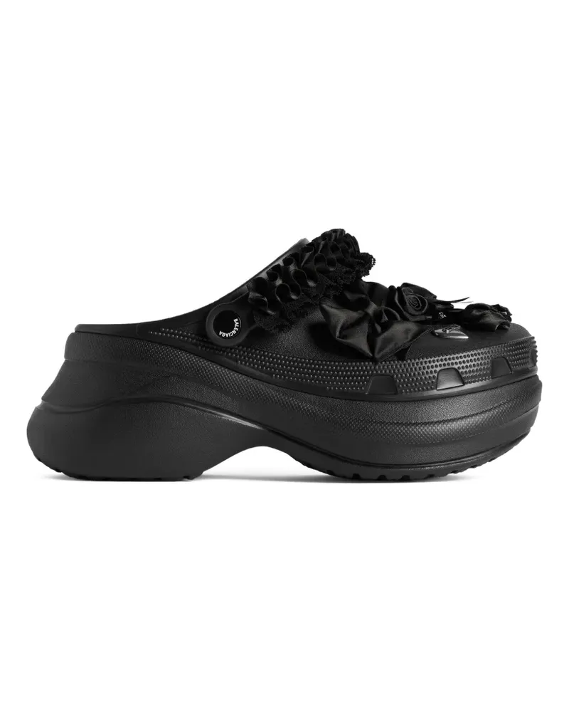 Balenciaga x Crocs™ JIBBITZ™ Mules mit Blumen - Schwarz Schwarz