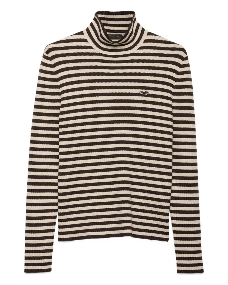 Prada Fein gestrickter Rollkragenpullover - Braun Braun