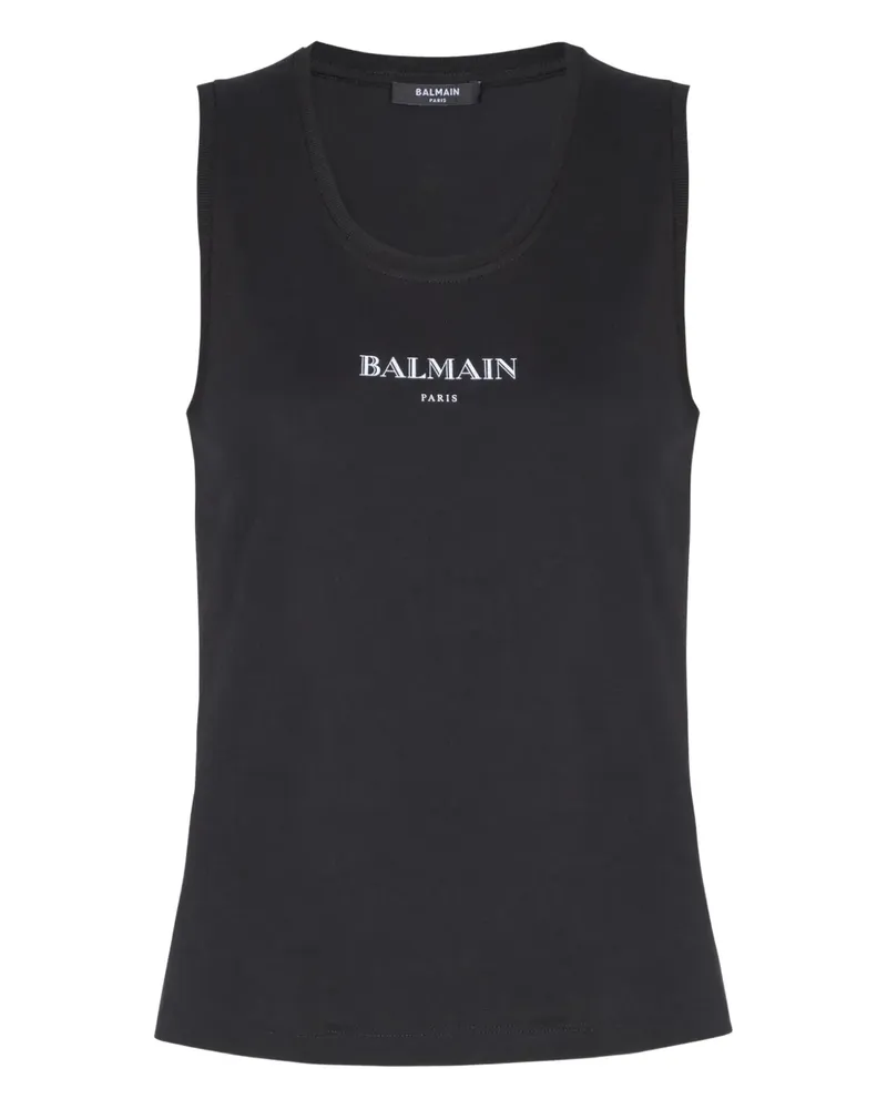 Balmain Oberteil mit Logo-Print - Schwarz Schwarz