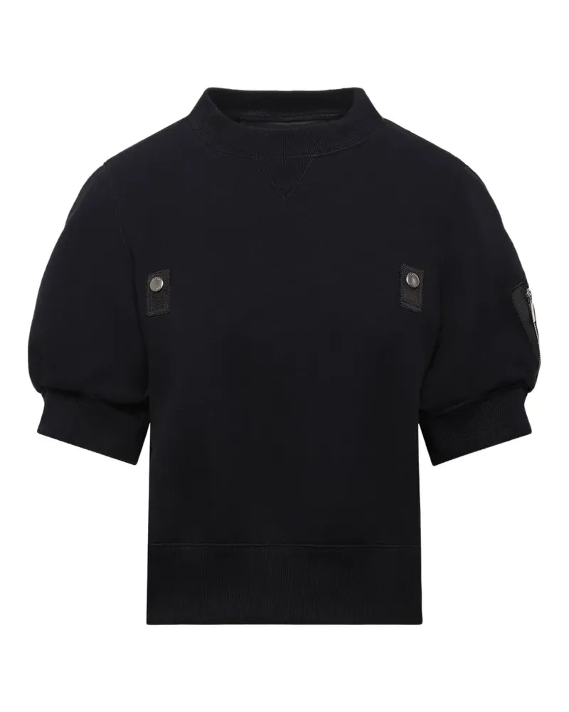 Sacai nylon-twill panelled sweater - Schwarz Schwarz