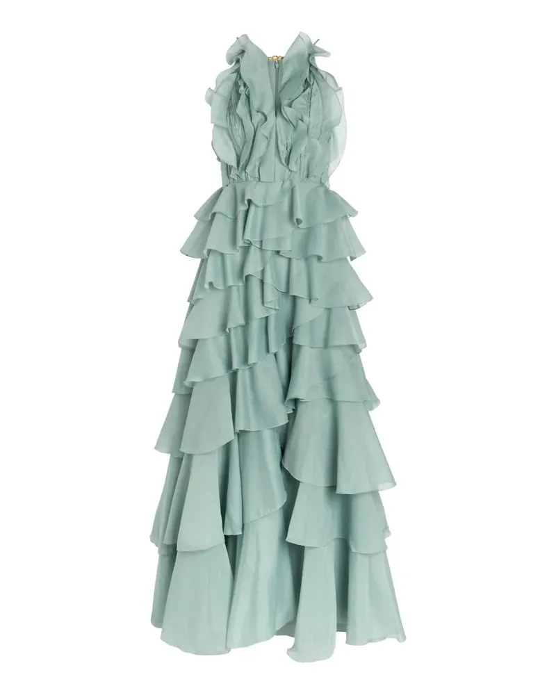 Aje. Maxikleid mit Rüschen - Grün Grün