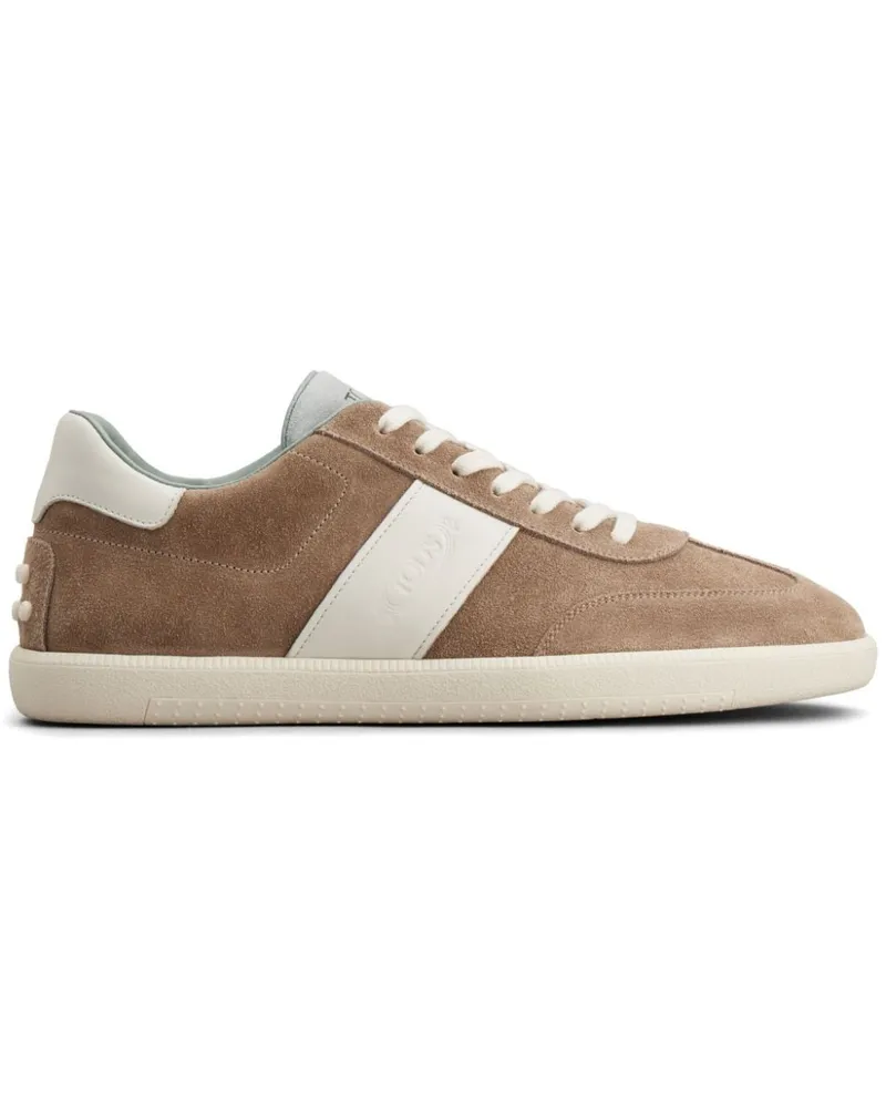 TOD'S Tabs Sneakers aus Wildleder Nude