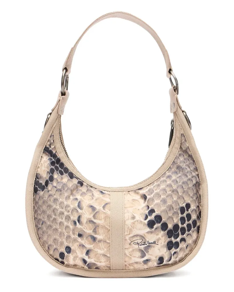 Roberto Cavalli Schultertasche mit Schlangen-Prägung - Nude Nude