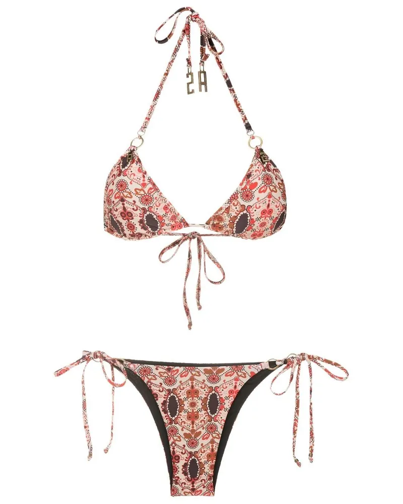 Amir Slama Neckholder-Bikini mit Blumen-Print - Mehrfarbig Mehrfarbig