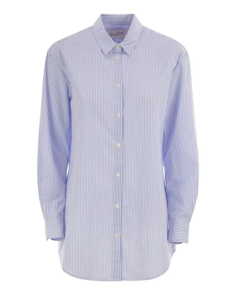 MC2 Saint Barth Brigitte oversized striped cotton shirt - Blau Blau