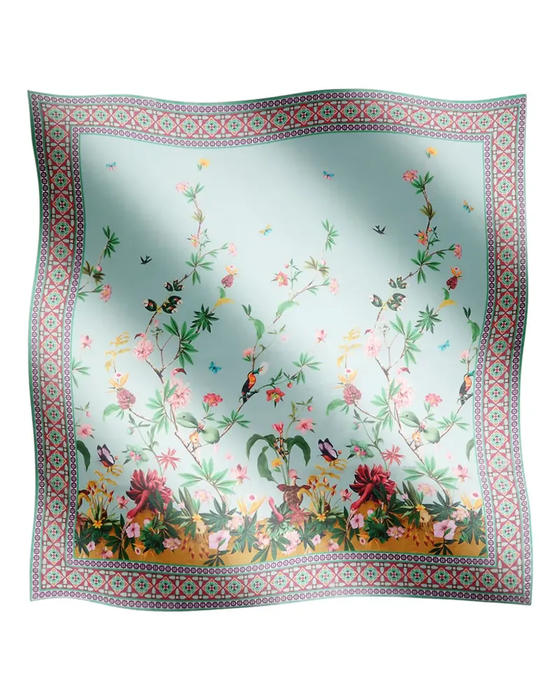 La DoubleJ Pareo mit Blumen-Print - Blau Blau