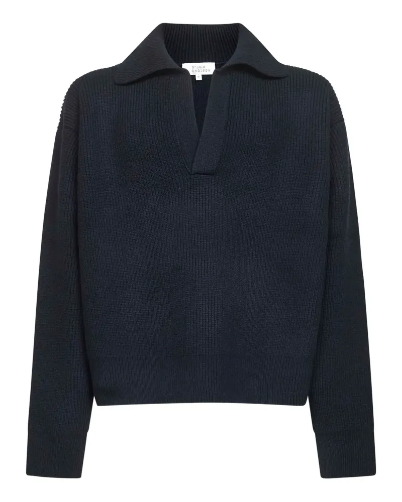 Studio Nicholson Gerippter Pullover - Blau Blau