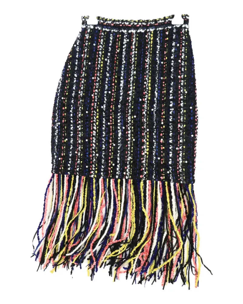 MSGM pearl-embellished fringe skirt - Schwarz Schwarz