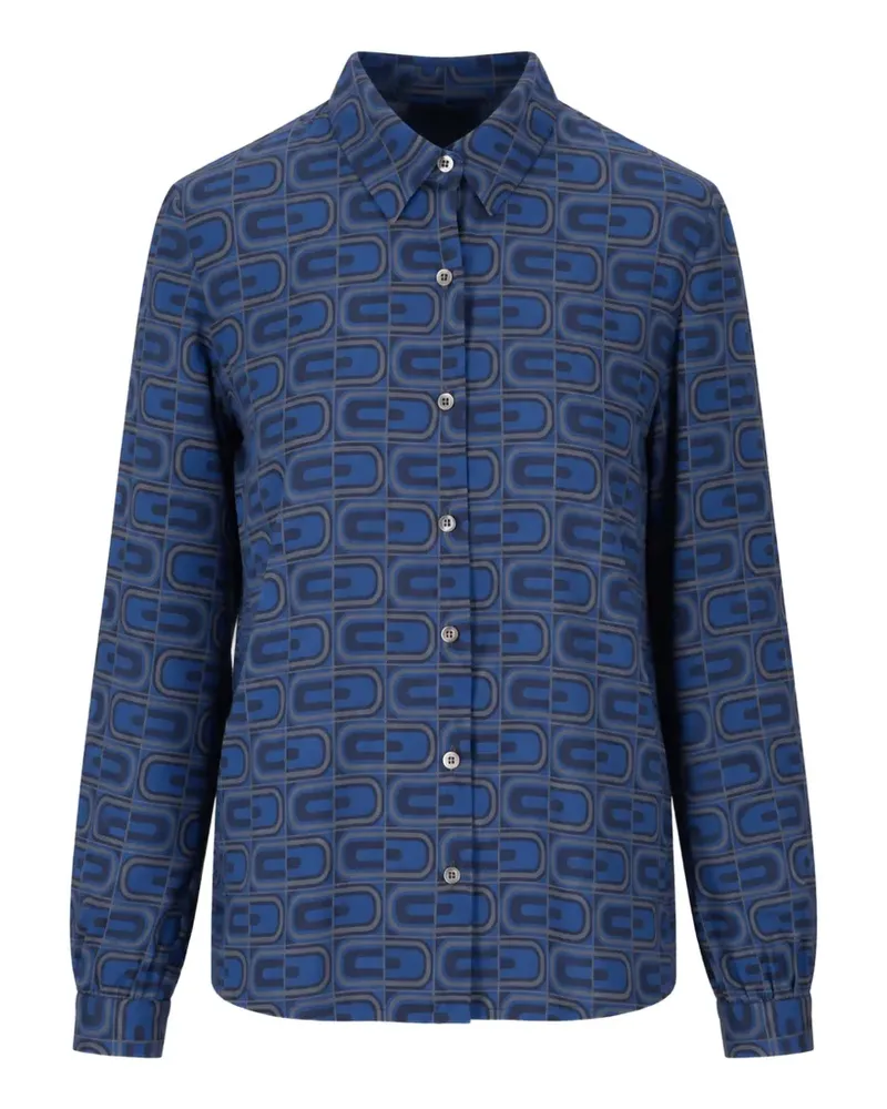 Laura Urbinati geometric-print long-sleeved shirt - Blau Blau