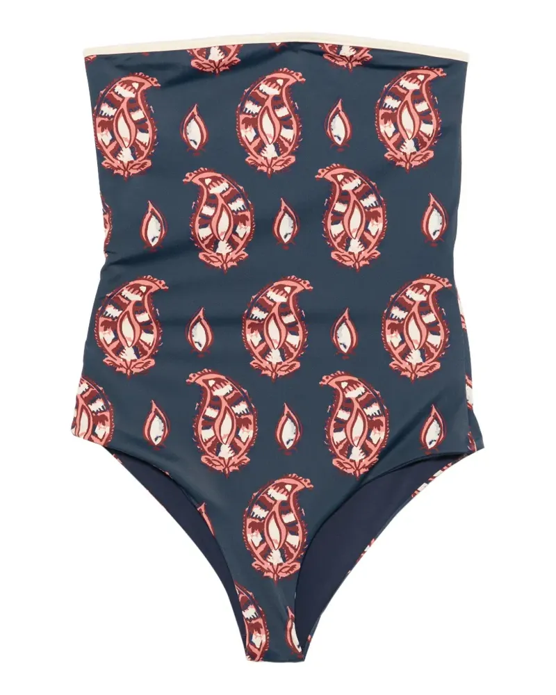 Johanna Ortiz Alta Mar Badeanzug mit Paisley-Print - Blau Blau