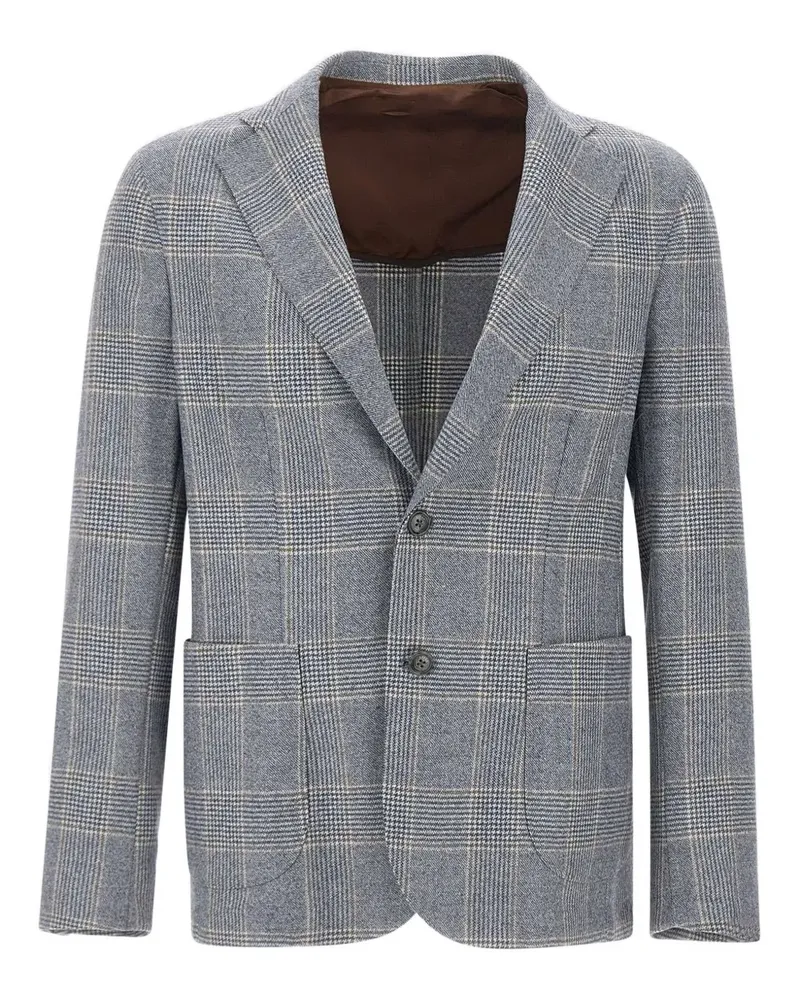 BARBA Karierter Blazer mit zwei Knöpfen - Grau Grau
