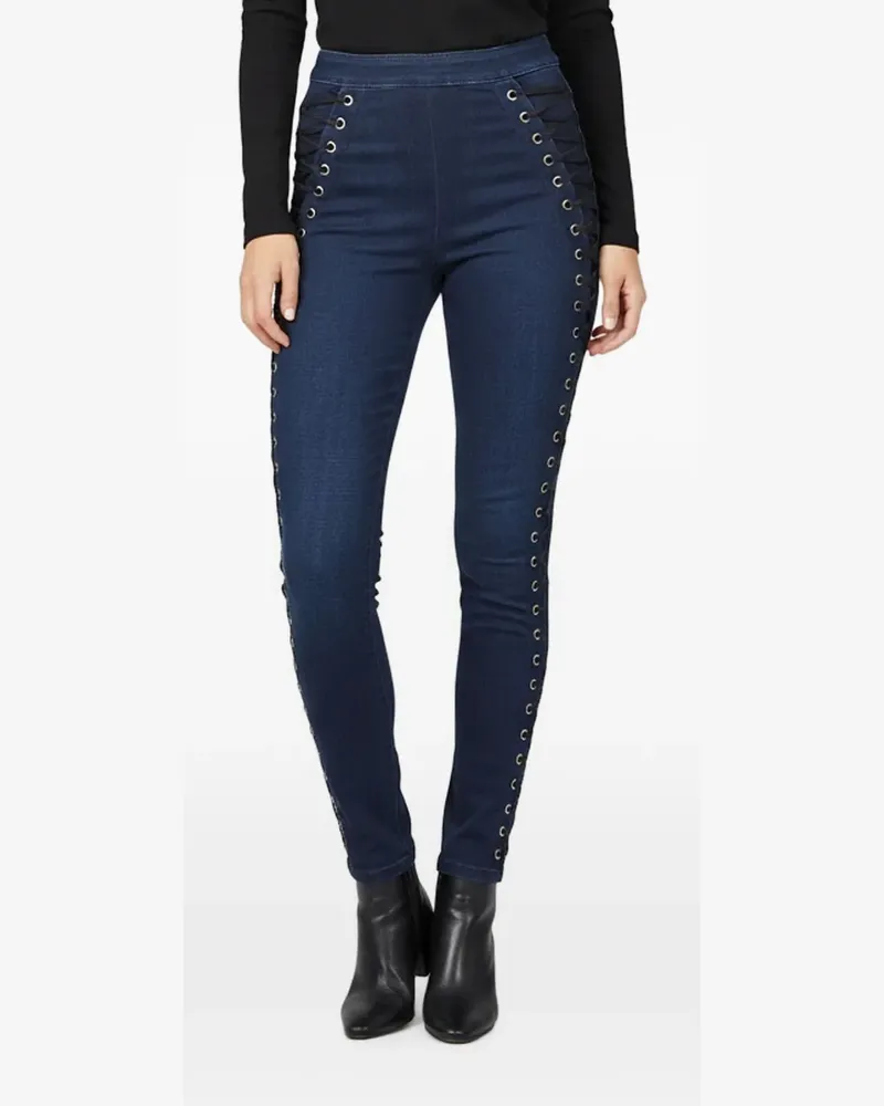 Elisabetta Franchi Skinny-Jeans mit Schnürung - Blau Blau