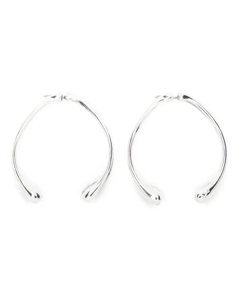 Patrizia Pepe minimalist open-hoop earrings - Silber Silber