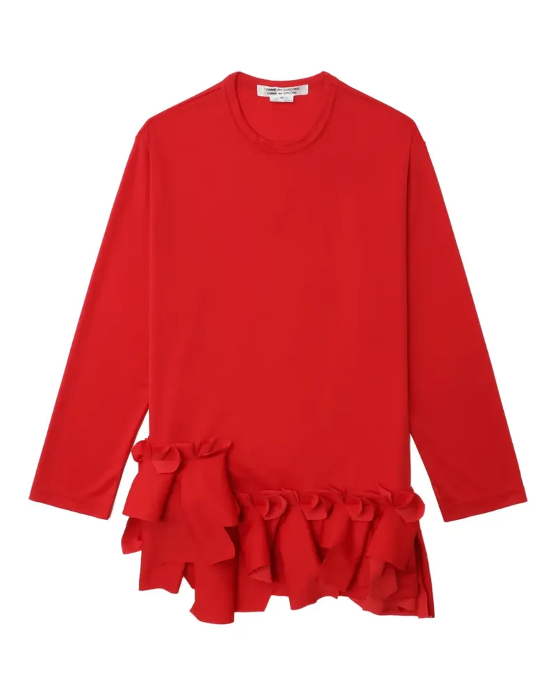 Comme des Garçons Langarmshirt mit Rüsche - Rot Rot